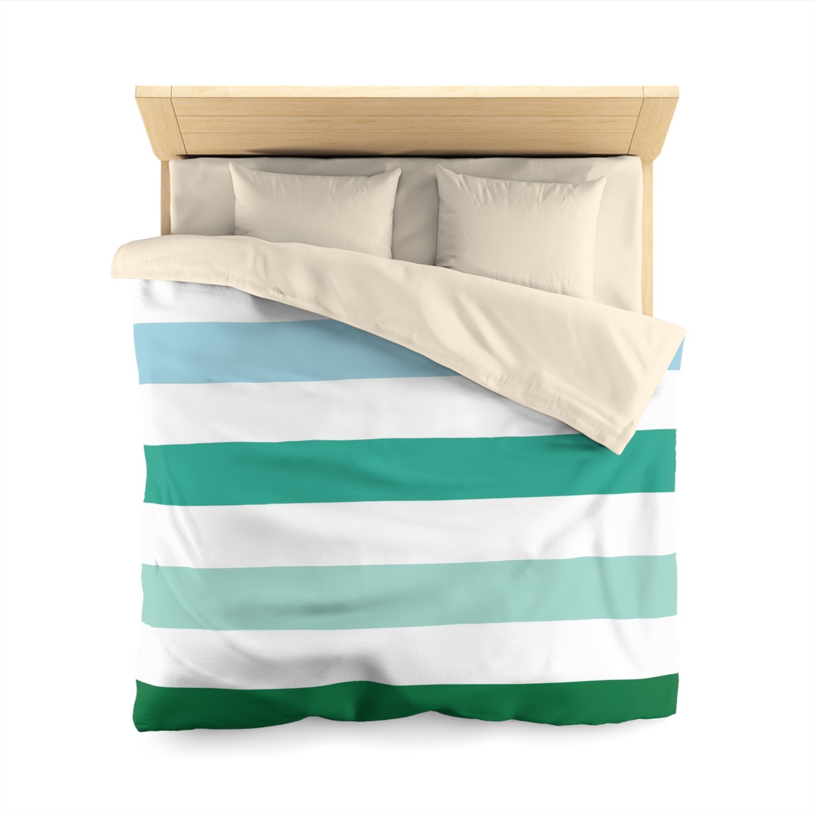 Coastal Striped Microfiber Duvet Cover | Soft Bedding for Beach Lovers | Summer Home Decor | Gift for Coastal Home | Bed Linens - Image 5