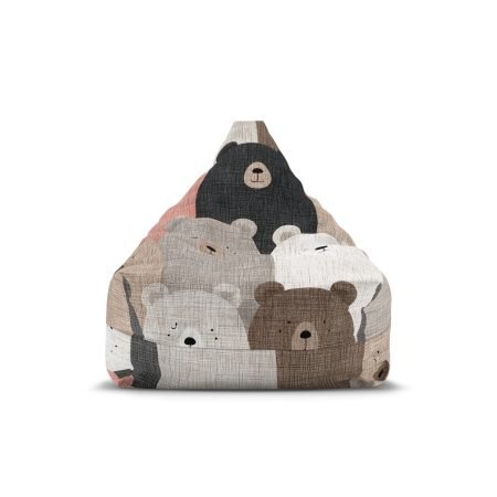 Cozy Animal Print Bean Bag Chair Cover | Soft, Comfy Decor for Kids' Rooms, Playrooms, Nurseries, Birthday Gifts, Bear Lovers