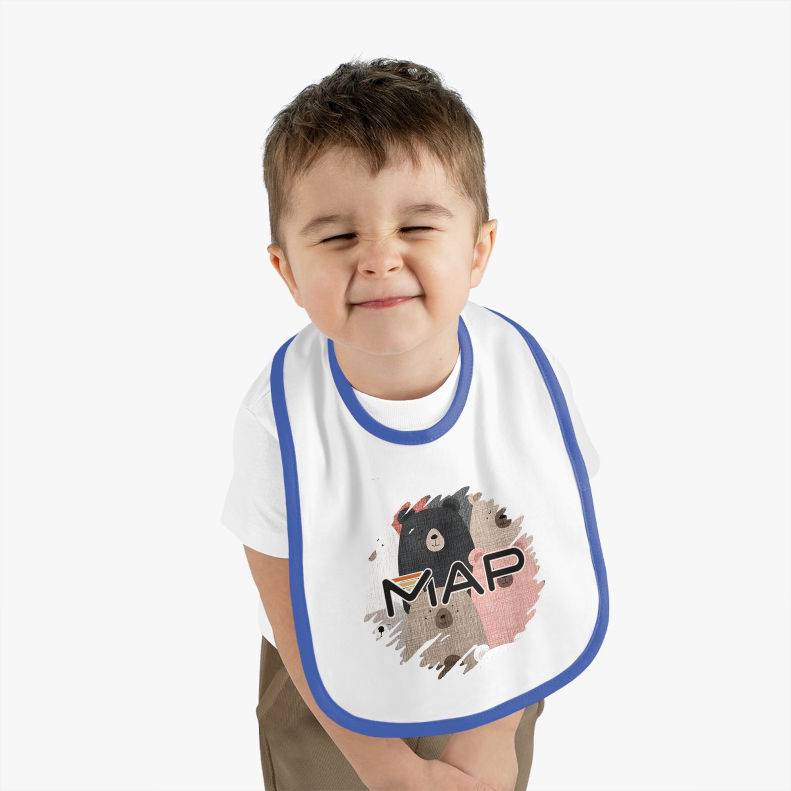 Cute Bear Print Baby Bib, Adorable Drool Bib, Fun Toddler Feeding Bib, Gift for Baby Shower, Cute Eating Companion - Image 6