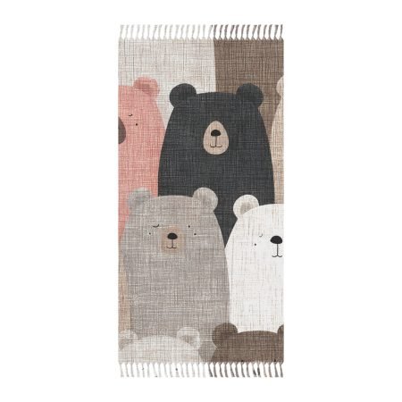 Boho Bear Blanket, Cozy Throw for Beach Days, Bohemian Home Decor, Gift for Nature Lovers, Cute Animal Print