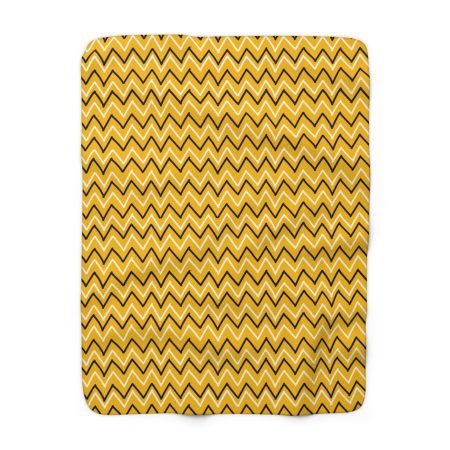 Cozy Zigzag Sherpa Fleece Blanket | Soft Yellow Chevron Throw | Warm Home Décor | Gift for Friends & Family | Perfect for Couch & Bed