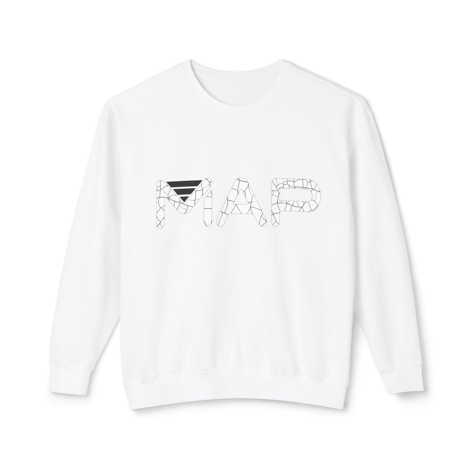 Stylish Map Sweatshirt, Cozy Fashion Apparel, Perfect Gift for Travelers, Lightweight Crewneck, Casual Everyday Wear