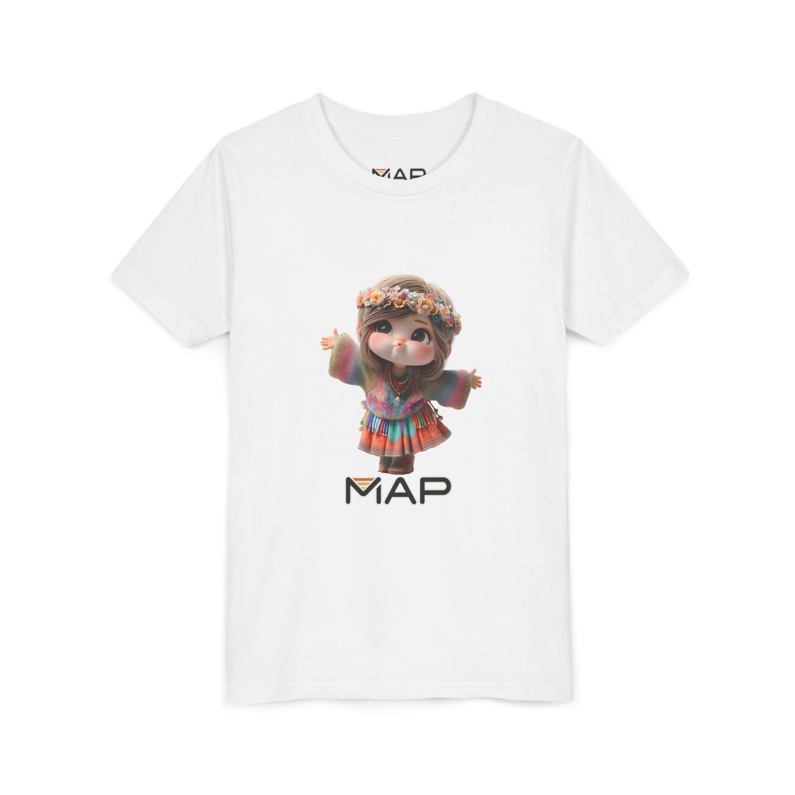 Youth Short Sleeve Tee with 'MAP' Graphic, Fun Kids Tee, Gift for Birthdays, Summer Wear, Festival Outfit, Playful Shirt - Image 3