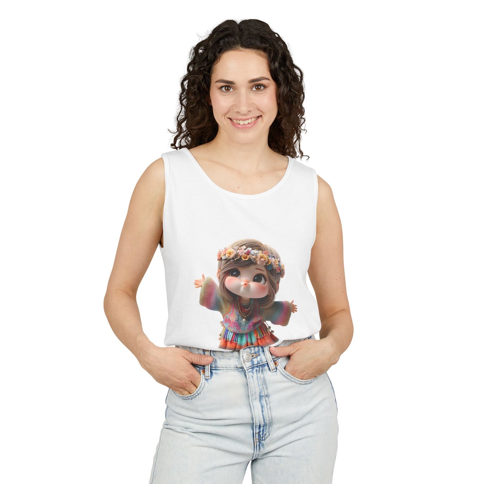 Vibrant Graphic Tank Top with MAP Design, Casual Summer Wear, Gift for Music Lovers, Festival Outfits, Feminine Style - Image 3