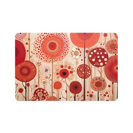 Colorful Floral Pet Food Mat, Stylish Feeding Mat, Home Decor for Cats & Dogs, Pet Supplies, Gift for Pet Lovers, Red Flower Design