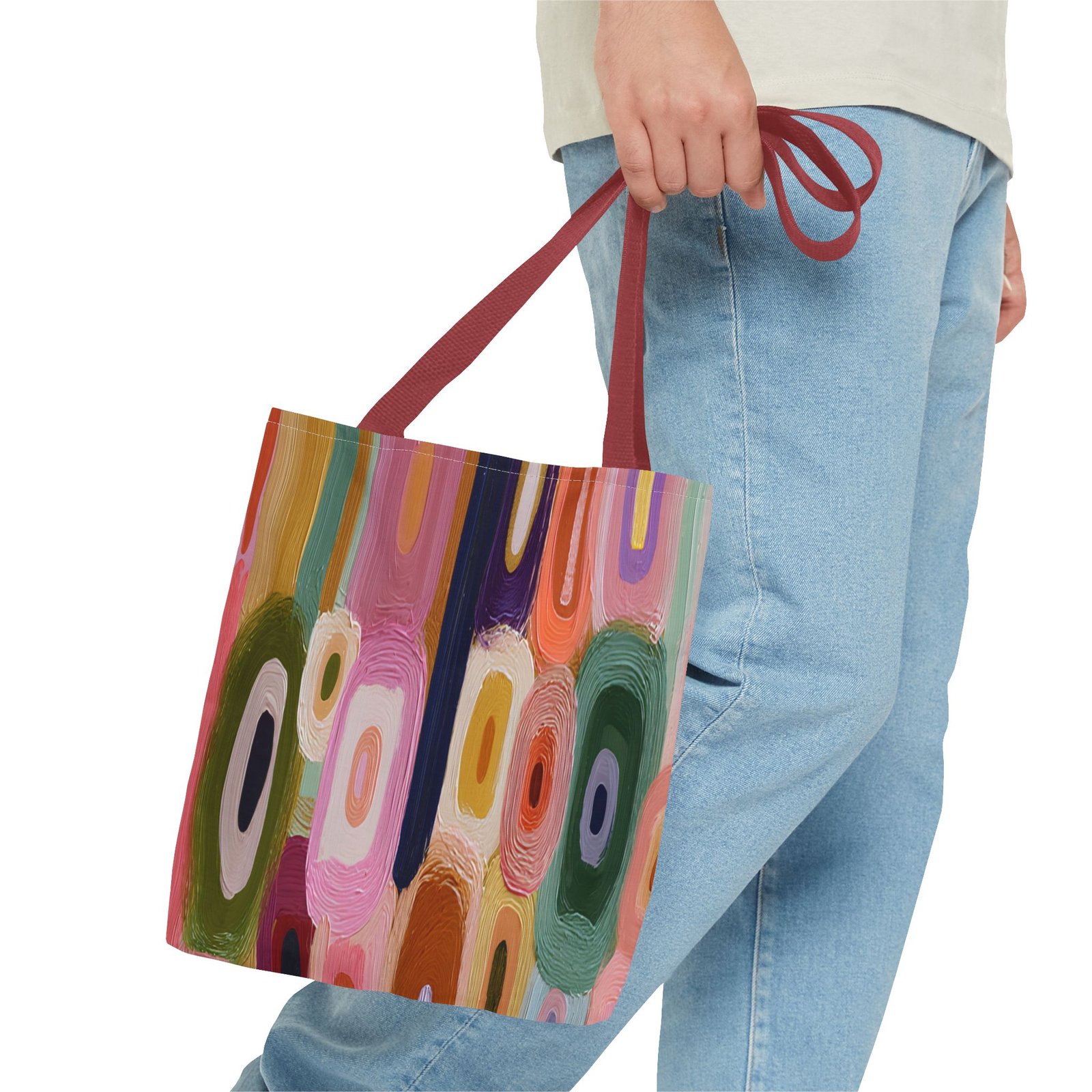 Colorful Abstract Tote Bag, Chic Handbag for Everyday Use, Stylish Beach Tote, Perfect Gift for Art Lovers, Travel Accessory - Image 7