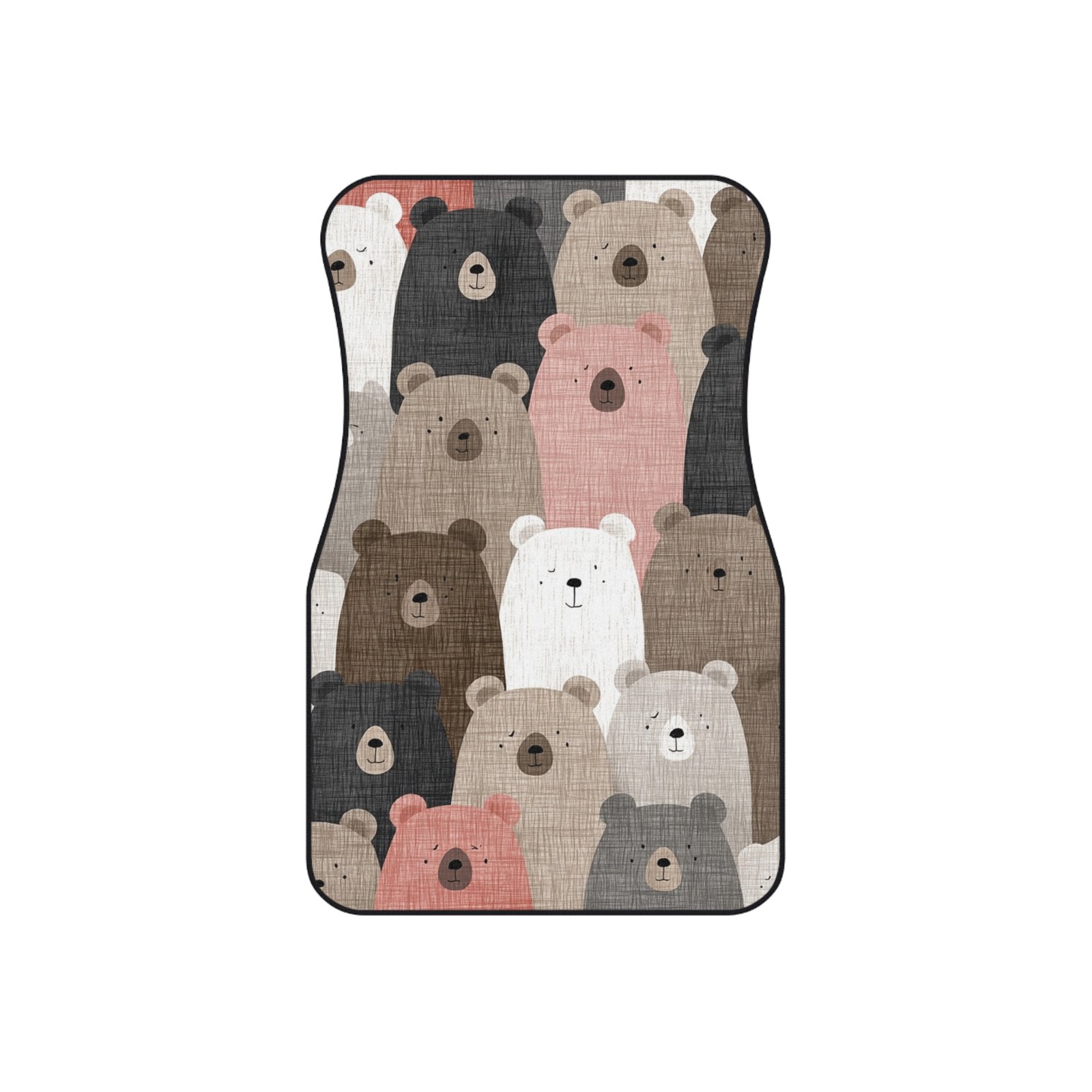 Cute Bear Car Mats Set, Adorable Bear Print Floor Mats, Car Accessories, Animal Theme Mats, Gift for Animal Lovers, Child-Friendly Decor - Image 3