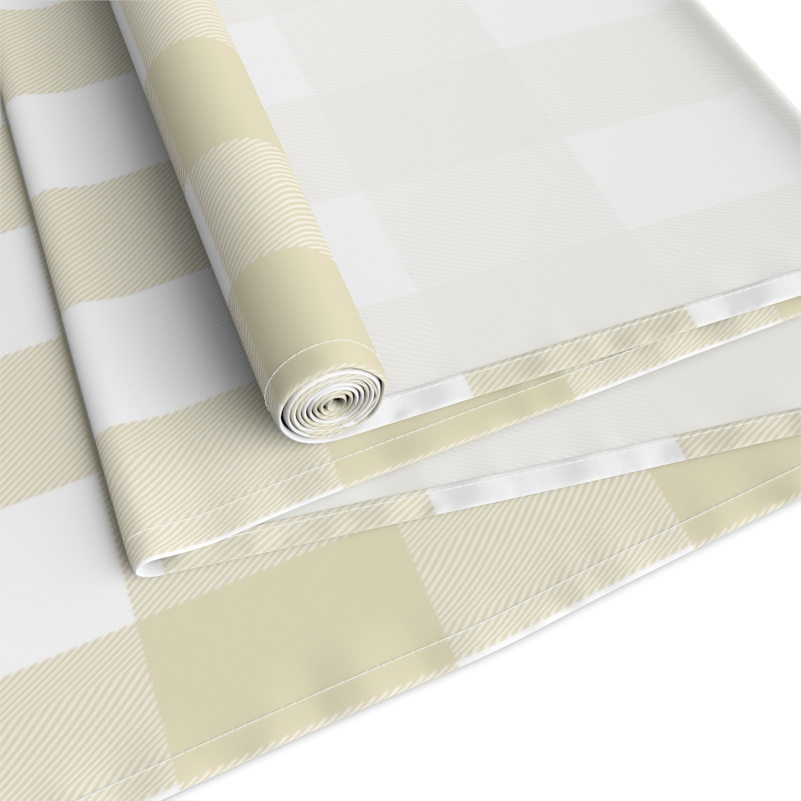 Neutral Gingham Table Runner, Cotton & Poly, Farmhouse Decor, Elegant Dining, Holiday Gatherings, Kitchen Table Centerpiece - Image 11