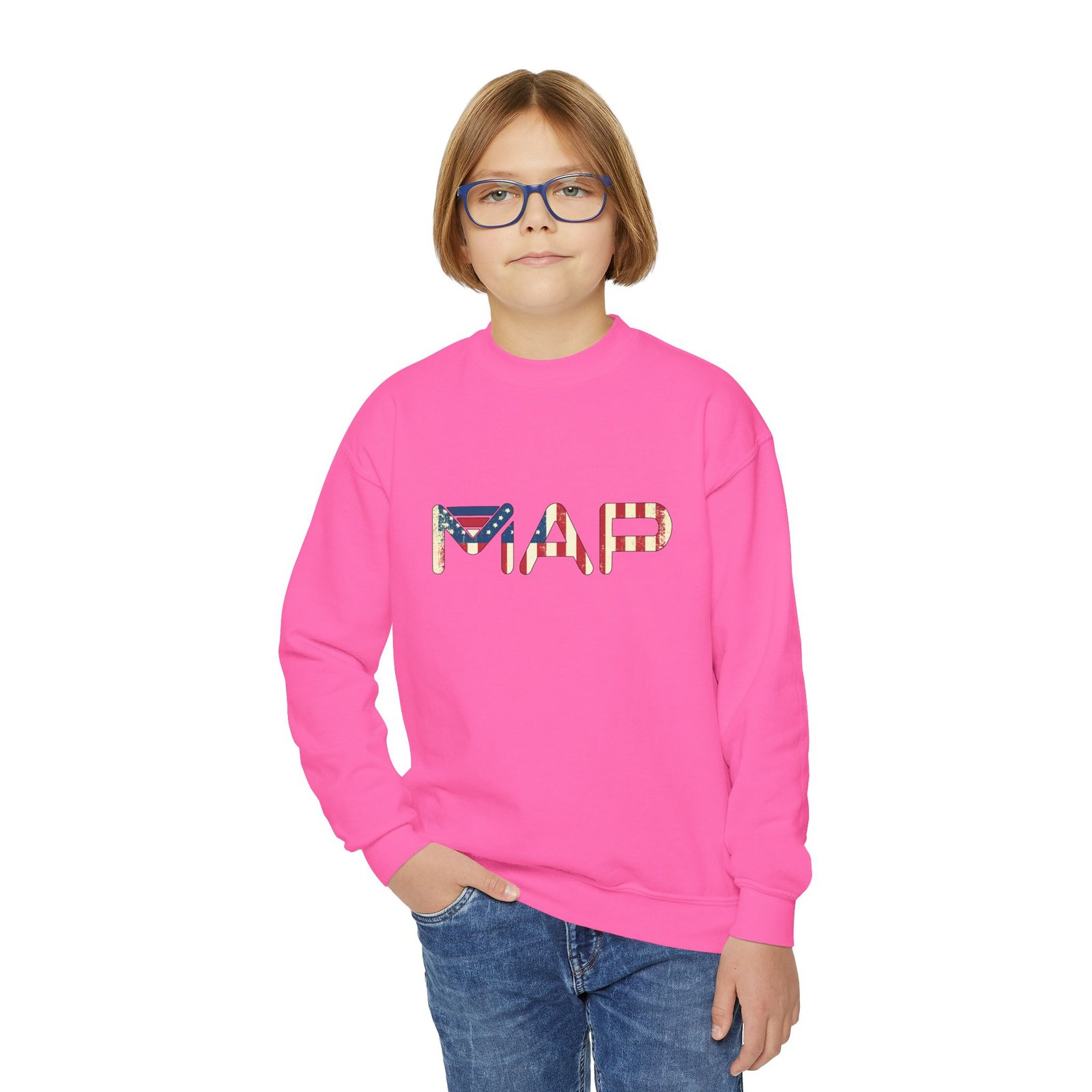 Patriotic Youth Crewneck Sweatshirt, Comfortable Sweatshirt for Kids, Summer BBQ, Memorial Day, Fourth of July, Gift for Teens - Image 35