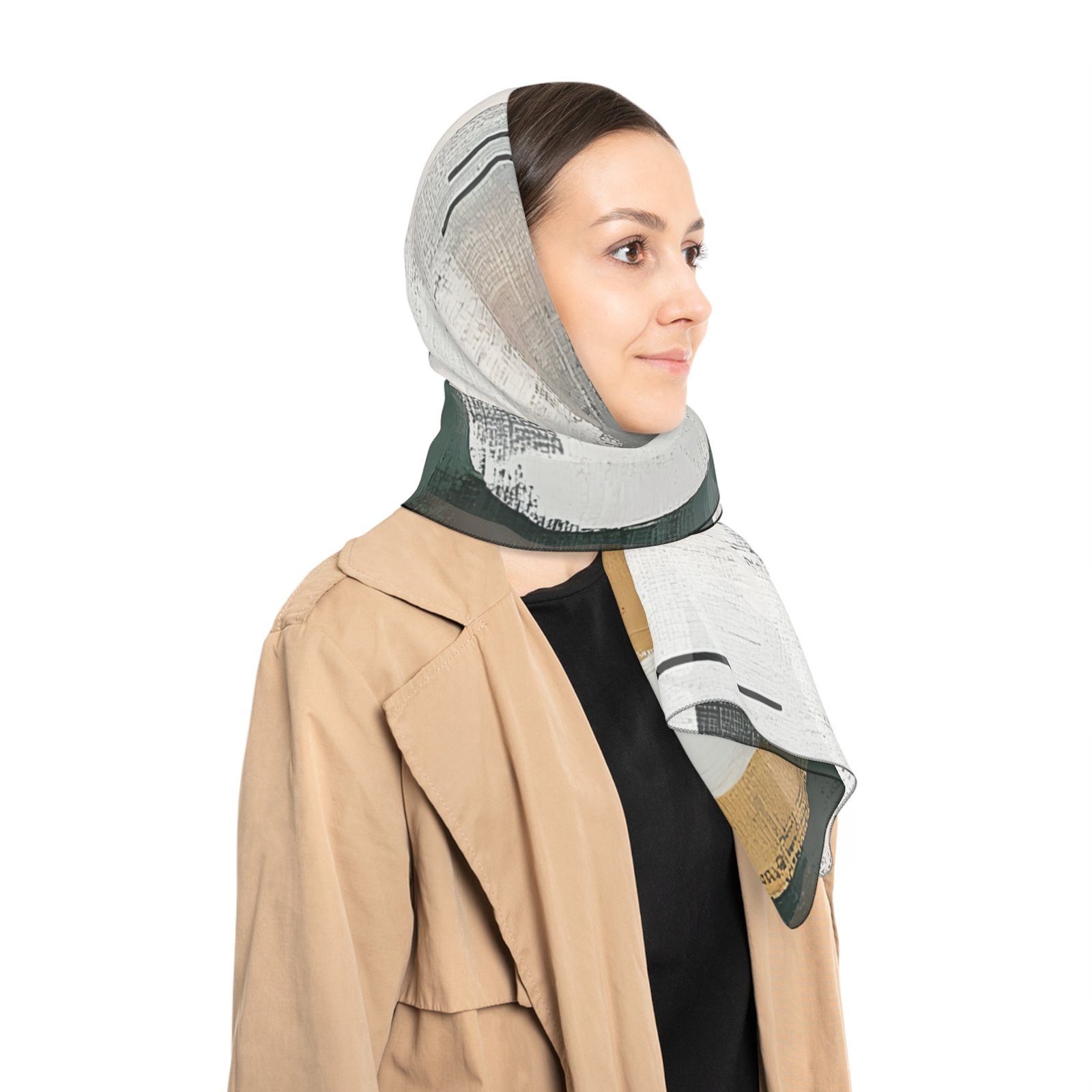 Chic Abstract Poly Scarf - Stylish Fashion Accessory for Every Occasion, Perfect Gift for Her, Trendy Statement Scarf, Lightweight Neck Wrap - Image 6