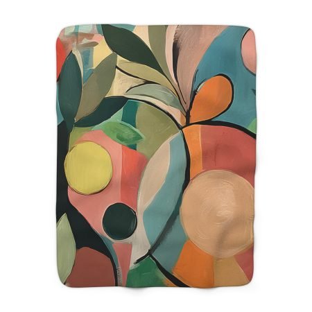 Cozy Abstract Sherpa Fleece Blanket - Perfect for Home Decor, Gift Idea, Cozy Nights, Modern Art Lovers, Soft Throw