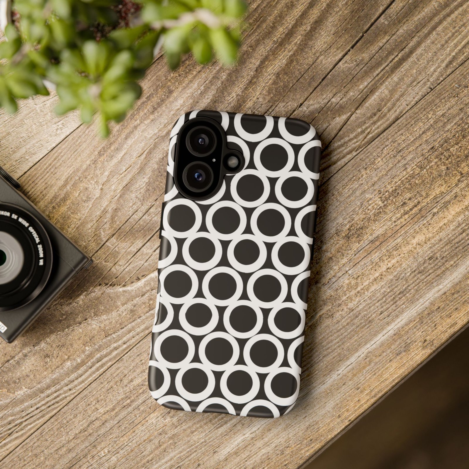 Stylish Phone Case, Tough Cases, Black White Polka Dot, Protective Cover, Modern Accessories, Unique Gift Idea - Image 8