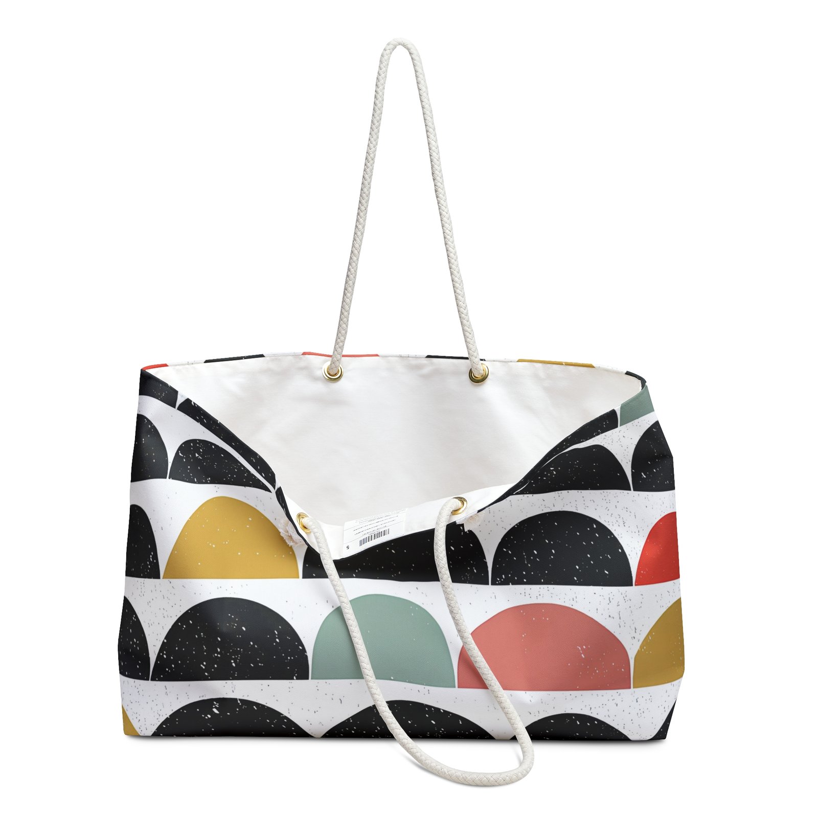 Chic Weekender Bag with Modern Geometric Design, Travel Tote, Stylish Diaper Bag, Gym Bag, Poolside Essential - Image 3