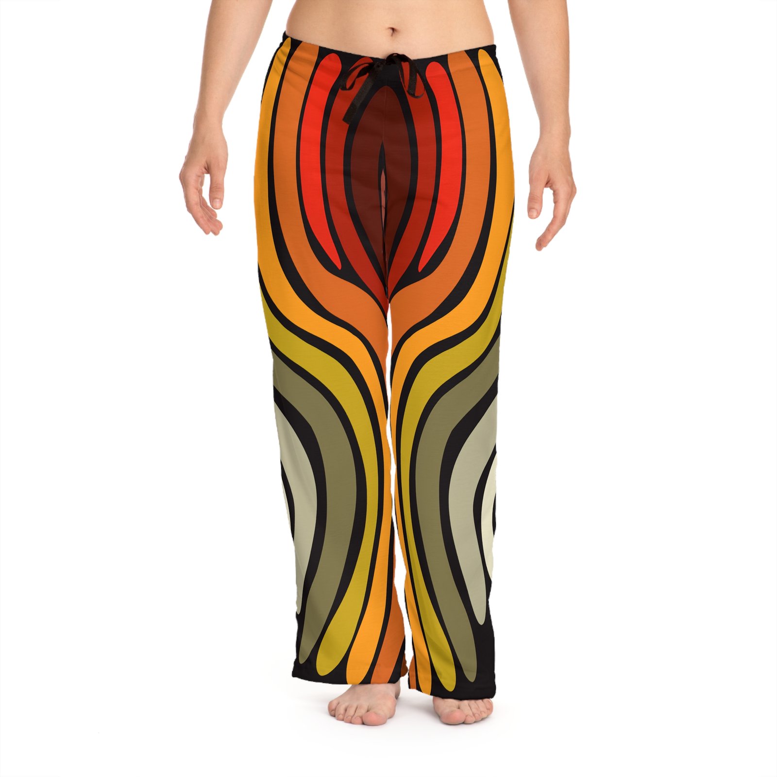Retro Bohemian Women's Pajama Pants, Cozy Loungewear, Unique Gift for Her, Sleep Pants for Relaxation, Vibrant Patterned PJs - Image 3