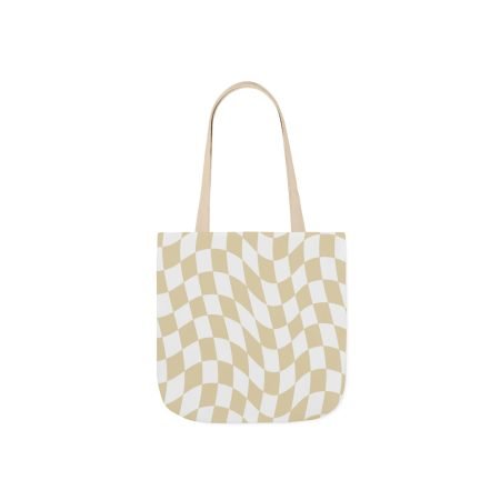 Stylish Checkered Canvas Tote Bag with Colorful Straps, Eco-Friendly Shopping Bag, Beach Bag, Gift for Her, Reusable Tote