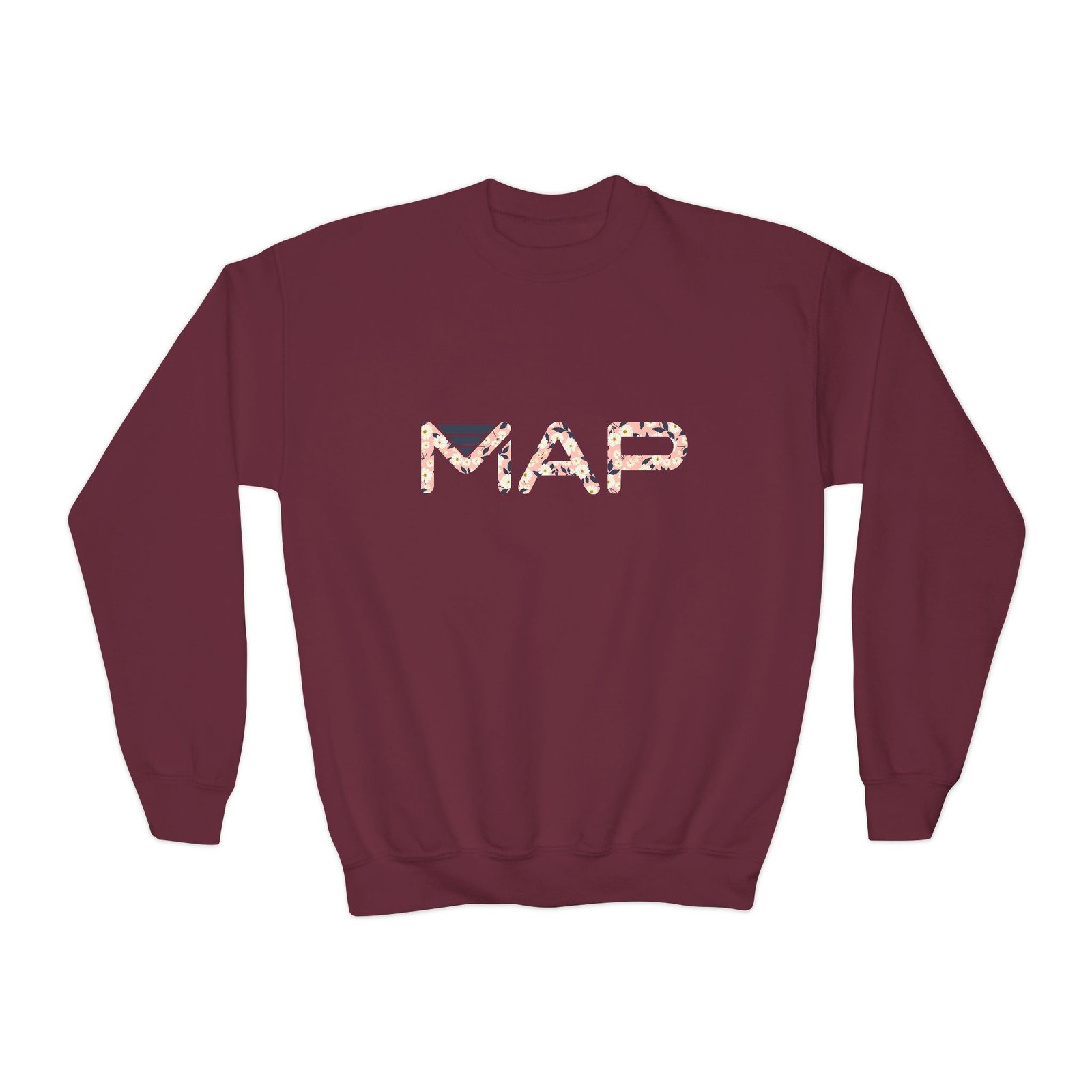 Youth Crewneck Sweatshirt with MAP Design - Cozy, Stylish Apparel for Teens and Kids, Gift Idea for Birthdays, Holidays, Back to School - Image 13