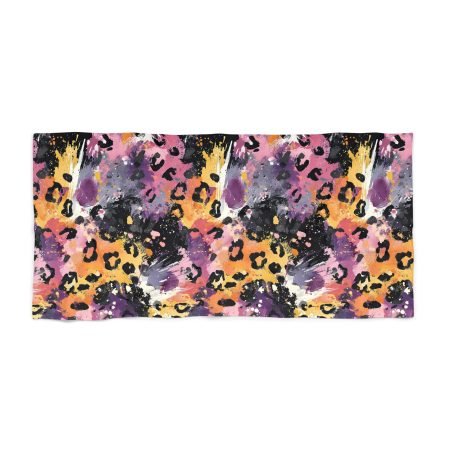 Vibrant Abstract Leopard Print Beach Towel, Stylish Poolside Towel, Summer Essentials, Colorful Vacation Accessory, Gift for Sun Lovers