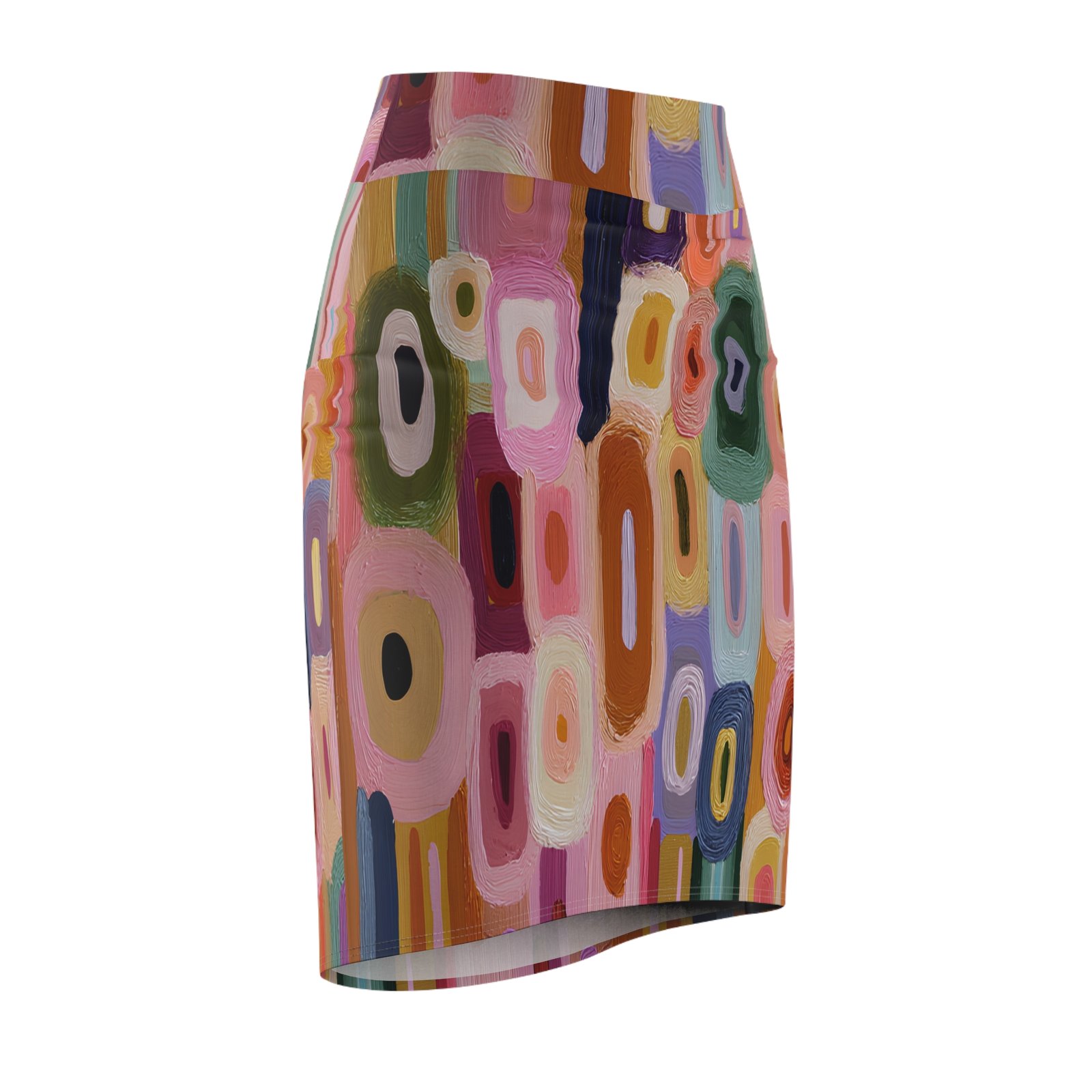Colorful Abstract Women's Pencil Skirt | Chic Office Wear, Fashion Skirt, Art-Inspired Style, Perfect for Brunch or Date Night - Image 3