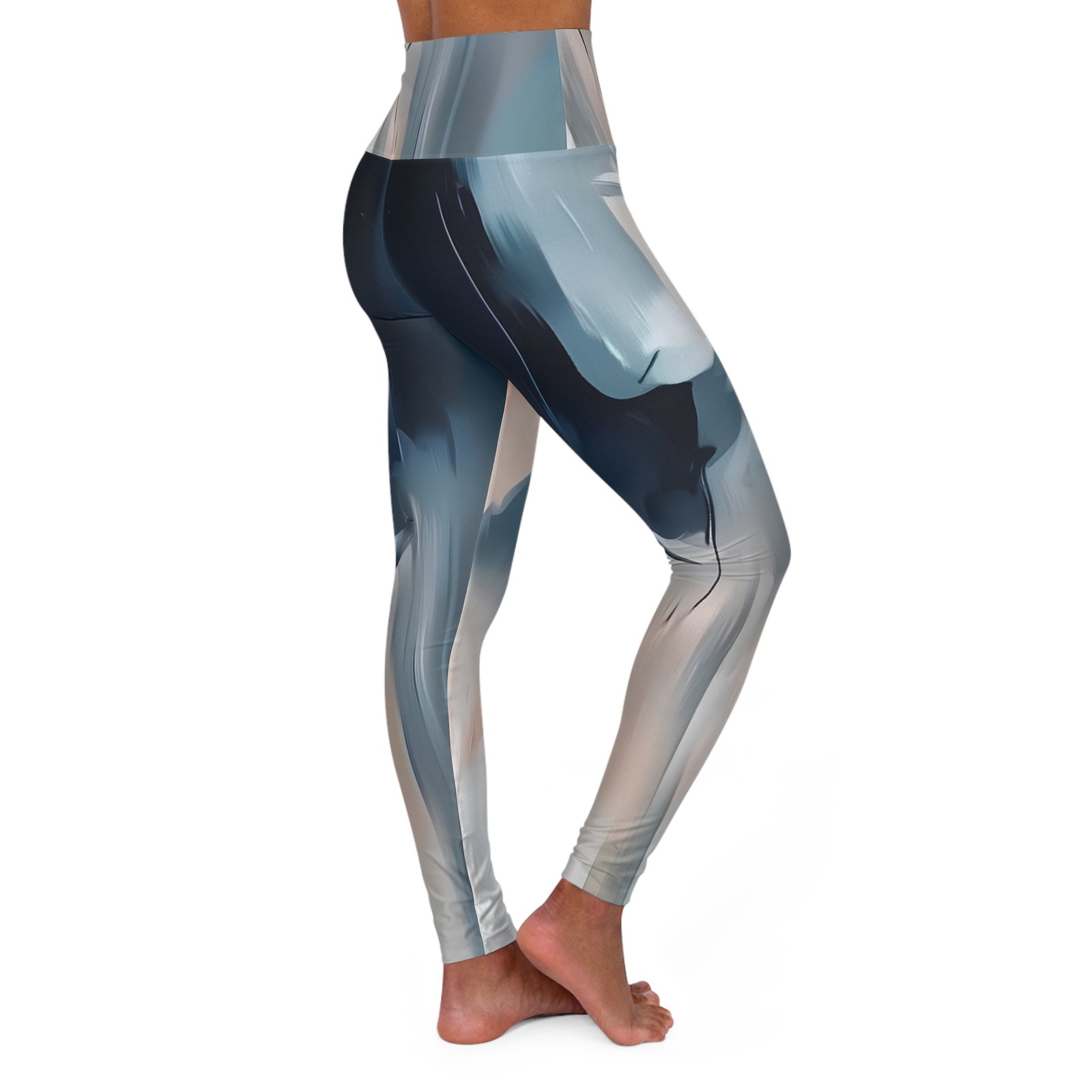 Artistic High Waisted Yoga Leggings for Comfort & Style, Fitness Fashion, Activewear, Gift for Yoga Lovers, Workout Leggings, Trendy - Image 4