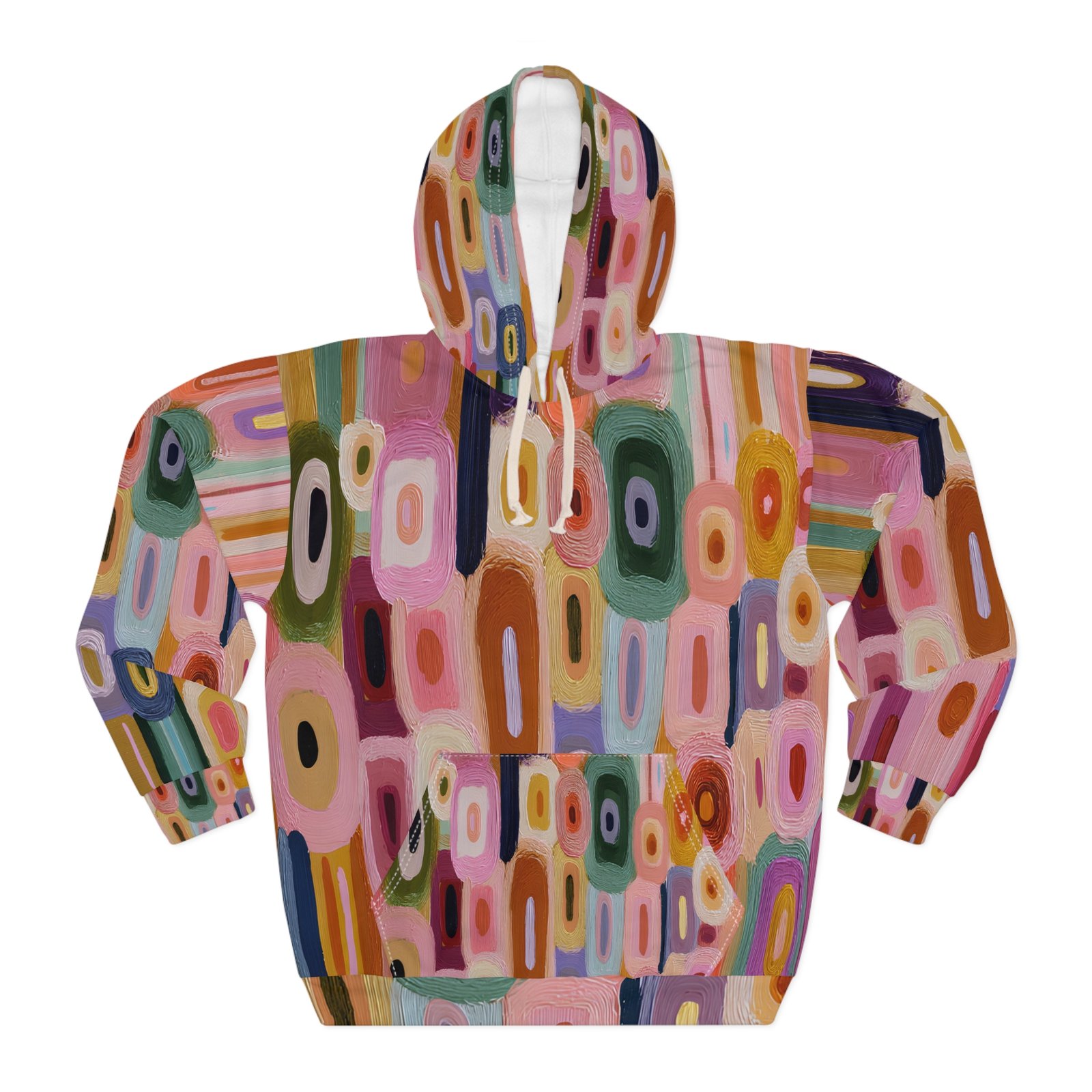 Vibrant Abstract Pullover Hoodie, Cozy Casual Wear, Great for Art Lovers, Trendy Gift for Her, Perfect for Fall and Winter