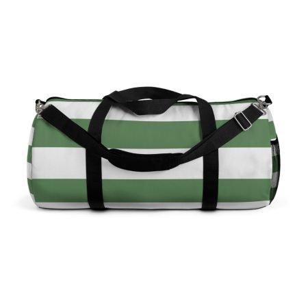Chic Green Striped Duffel Bag | Gym, Travel, Weekend Getaway, Sports bag, Eco-Friendly Tote