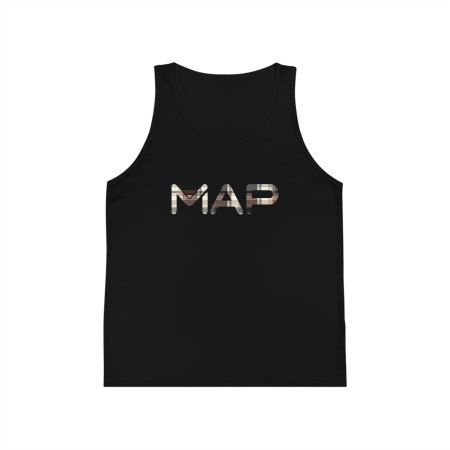 Map Design Kid's Jersey Tank Top - Perfect for Summer, Beach Days, Travel, Adventures, Birthday Gifts, Vacation Fun