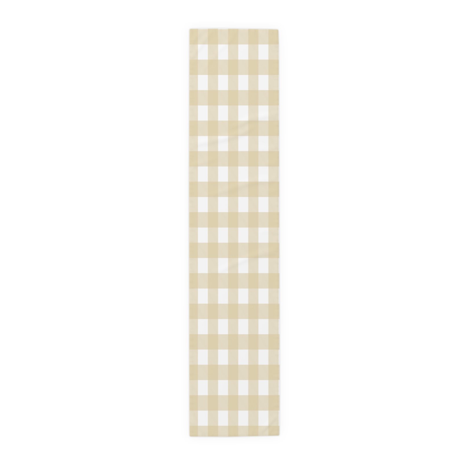 Neutral Gingham Table Runner, Cotton & Poly, Farmhouse Decor, Elegant Dining, Holiday Gatherings, Kitchen Table Centerpiece - Image 5