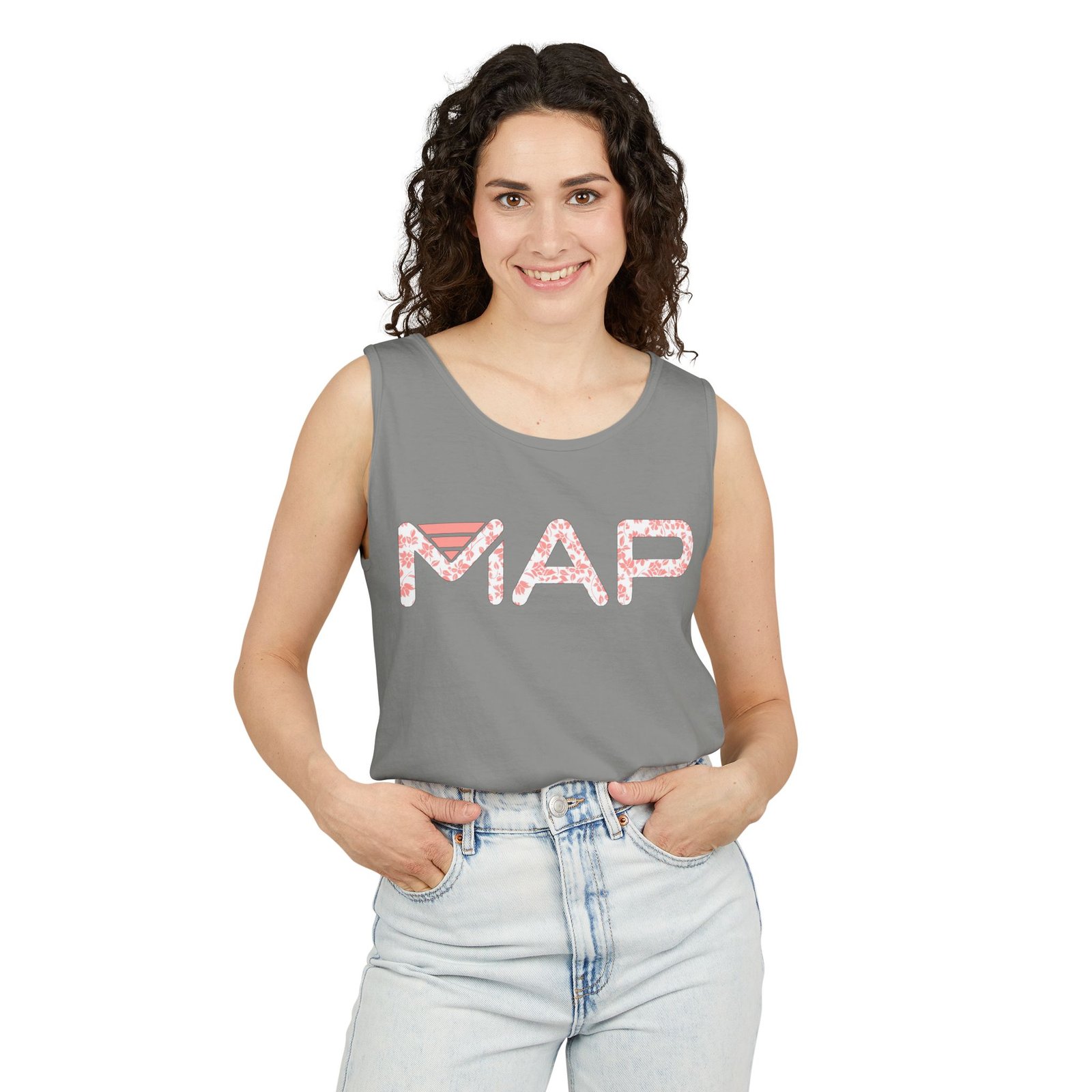 Garment-Dyed Tank Top with MAP Design, Comfortable Summer Tee, Casual Wear, Travel Shirt, Map Lover Gift - Image 59