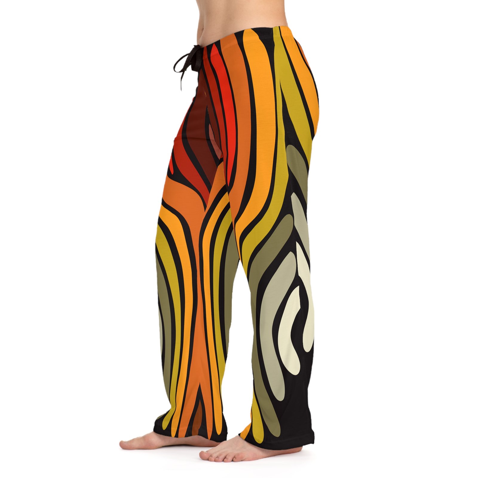 Retro Vibe Women's Pajama Pants, Cozy Lounge Wear, Sleep Pants for Women, Stylish Nightwear, Unique Gifts for Relaxation, Bohemian Sleepwear - Image 2