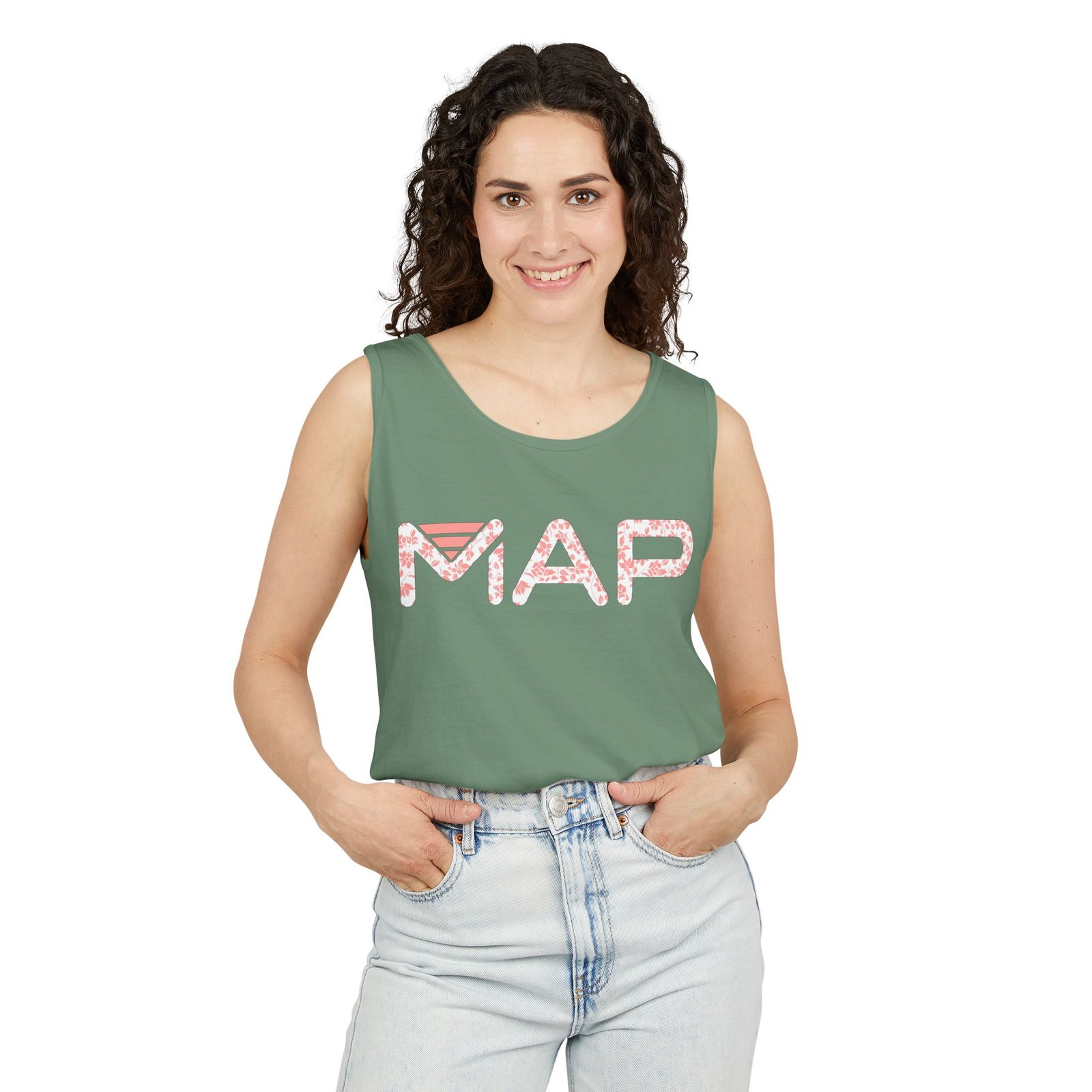 Garment-Dyed Tank Top with MAP Design, Comfortable Summer Tee, Casual Wear, Travel Shirt, Map Lover Gift - Image 47