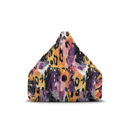 Vibrant Leopard Print Bean Bag Chair Cover - Playful, Cozy, Colorful Lounge Decor, Home, Kids Room, Holiday Gift, Relaxation
