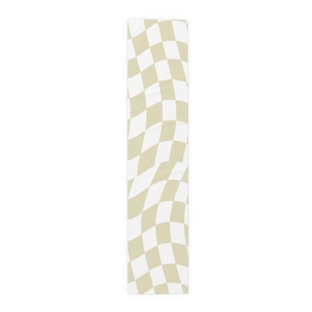 Chic Cotton/Poly Table Runner, Modern Checkered Design for Dining Room Decor, Perfect for Holidays and Gatherings, Table Decor