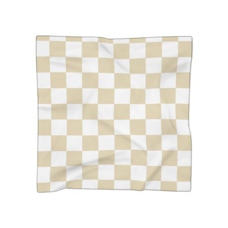 Chic Poly Scarf, Stylish Checkered Scarf for Women, Layering Accessory, Fashionable Gift for Her, Summer Scarf, Elegant Neck Wrap