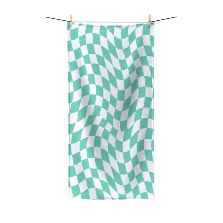 Chic Checkered Polycotton Towel, Trendy Bathroom Decor, Gift for Home, Poolside Accessory, Perfect for Summer