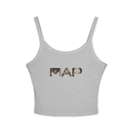 Stylish Map Spaghetti Strap Tank Top for Travel Lovers, Summer Wear, Casual Outfit, Vacation, Adventurer Gift