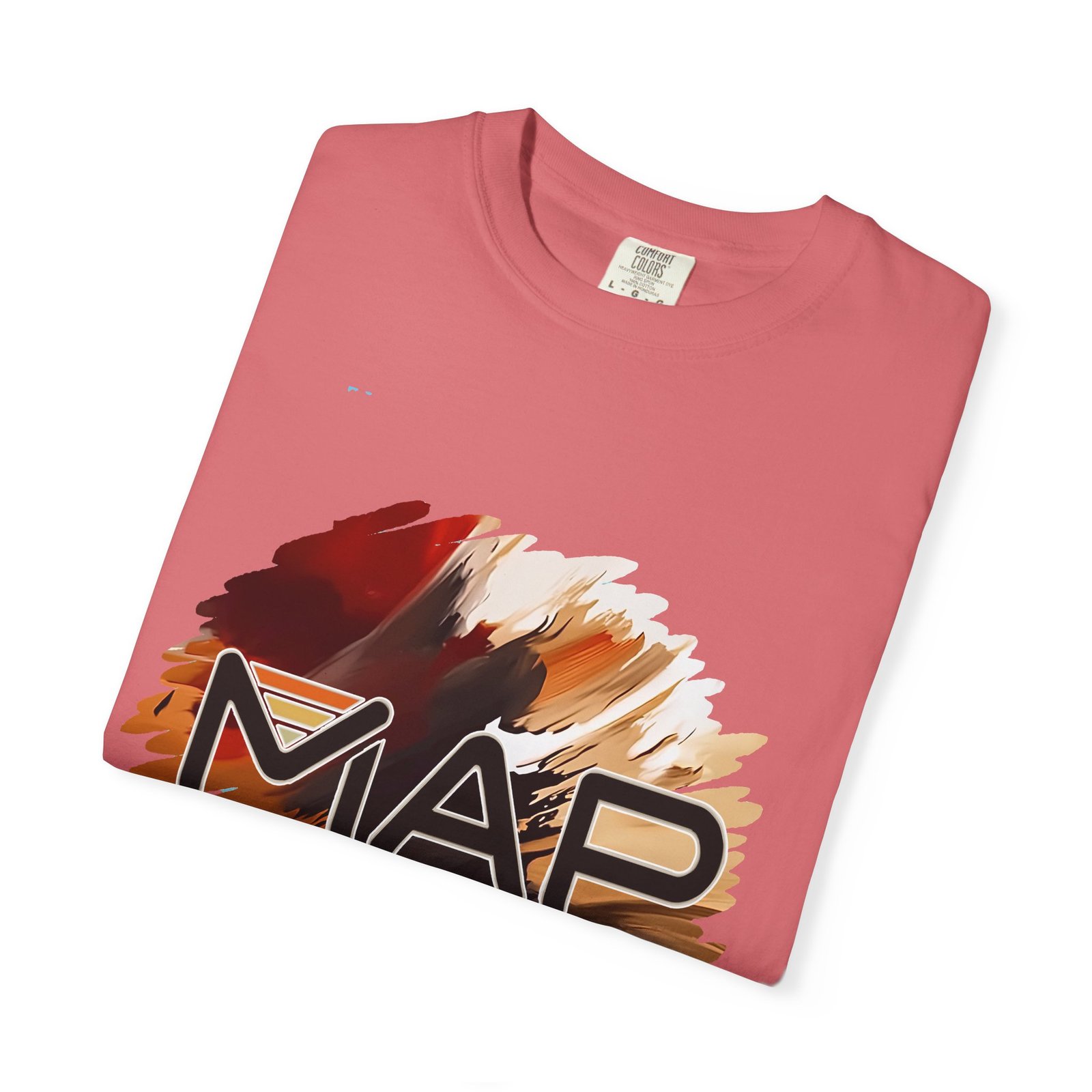 Garment-Dyed T-Shirt with Abstract Map Design, Casual Tee for Travel Lovers, Unisex Fashion, Perfect Gift for Adventurers, Graphic Tee - Image 55