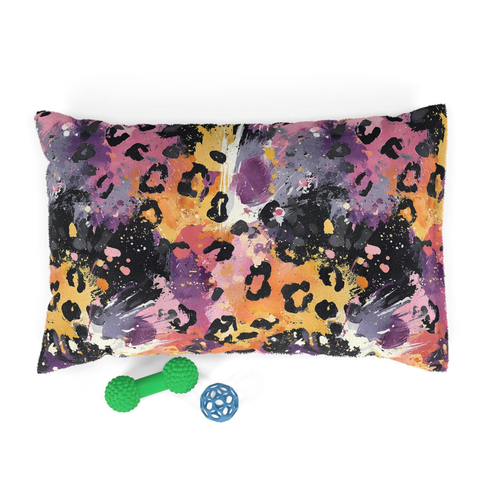 Colorful Leopard Print Pet Bed, Cozy Dog Bed, Stylish Cat Bed, Vibrant Animal Bedding, Unique Pet Decor - Image 4