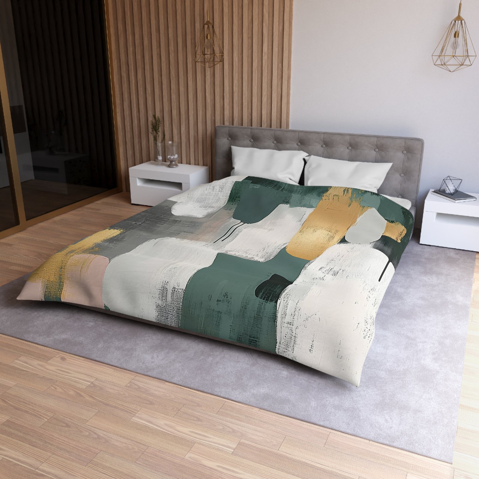 Chic Abstract Microfiber Duvet Cover, Modern Bedding, Minimalist Decor, Cozy Bedroom, Contemporary Design, Home Makeover - Image 12