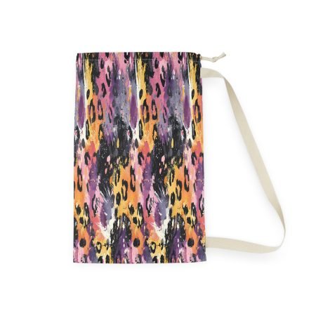 Vibrant Leopard Print Laundry Bag, Stylish Hamper, Trendy Storage, Gift for College Students, Boho Home Decor