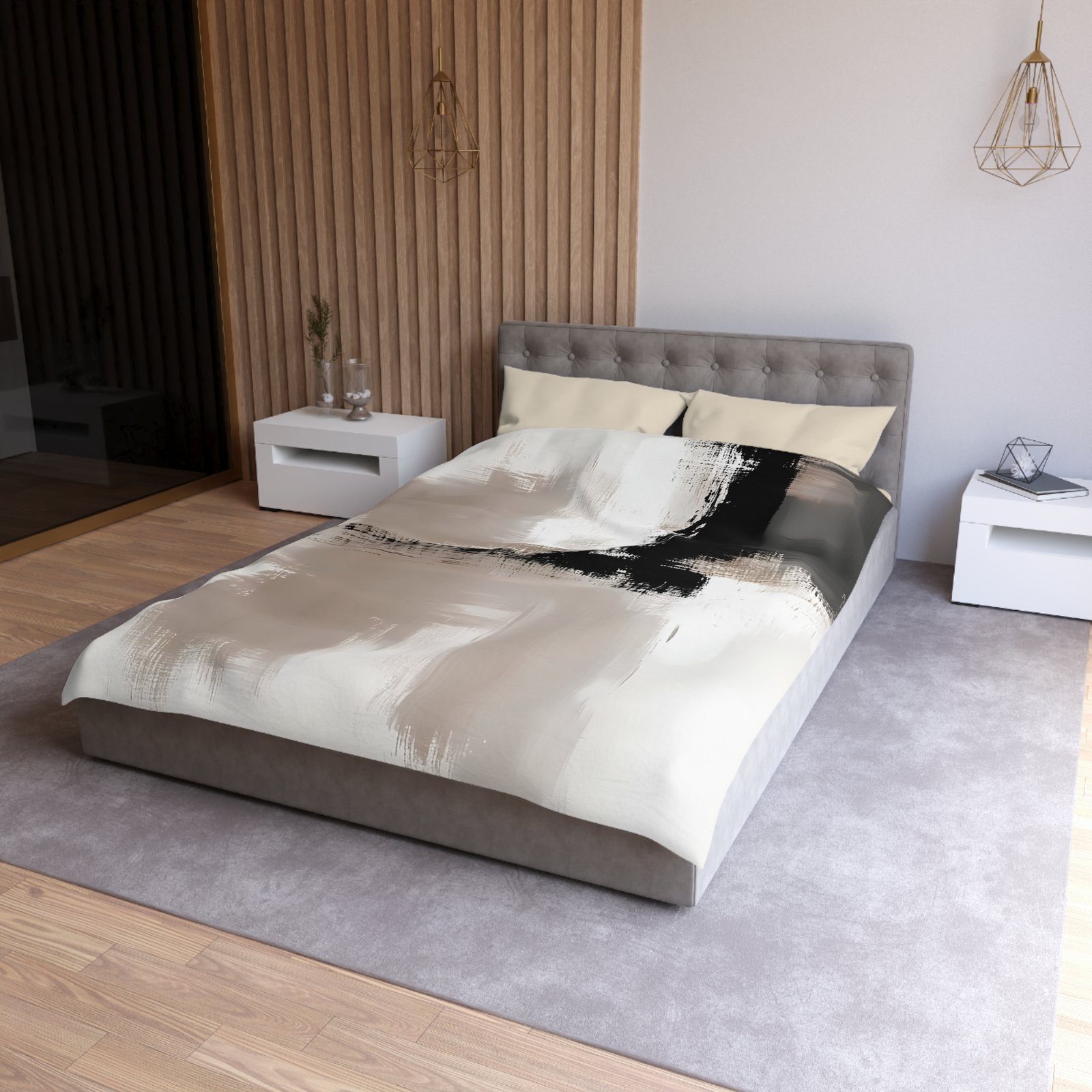 Stylish Microfiber Duvet Cover, Modern Abstract Bedding, Cozy Home Decor, Minimalist Bedroom, Art-Inspired Comforter - Image 3