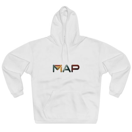 Map-Inspired Unisex Pullover Hoodie, Cozy Casual Wear, Unique Gift, Stylish Layer, Road Trip Essential