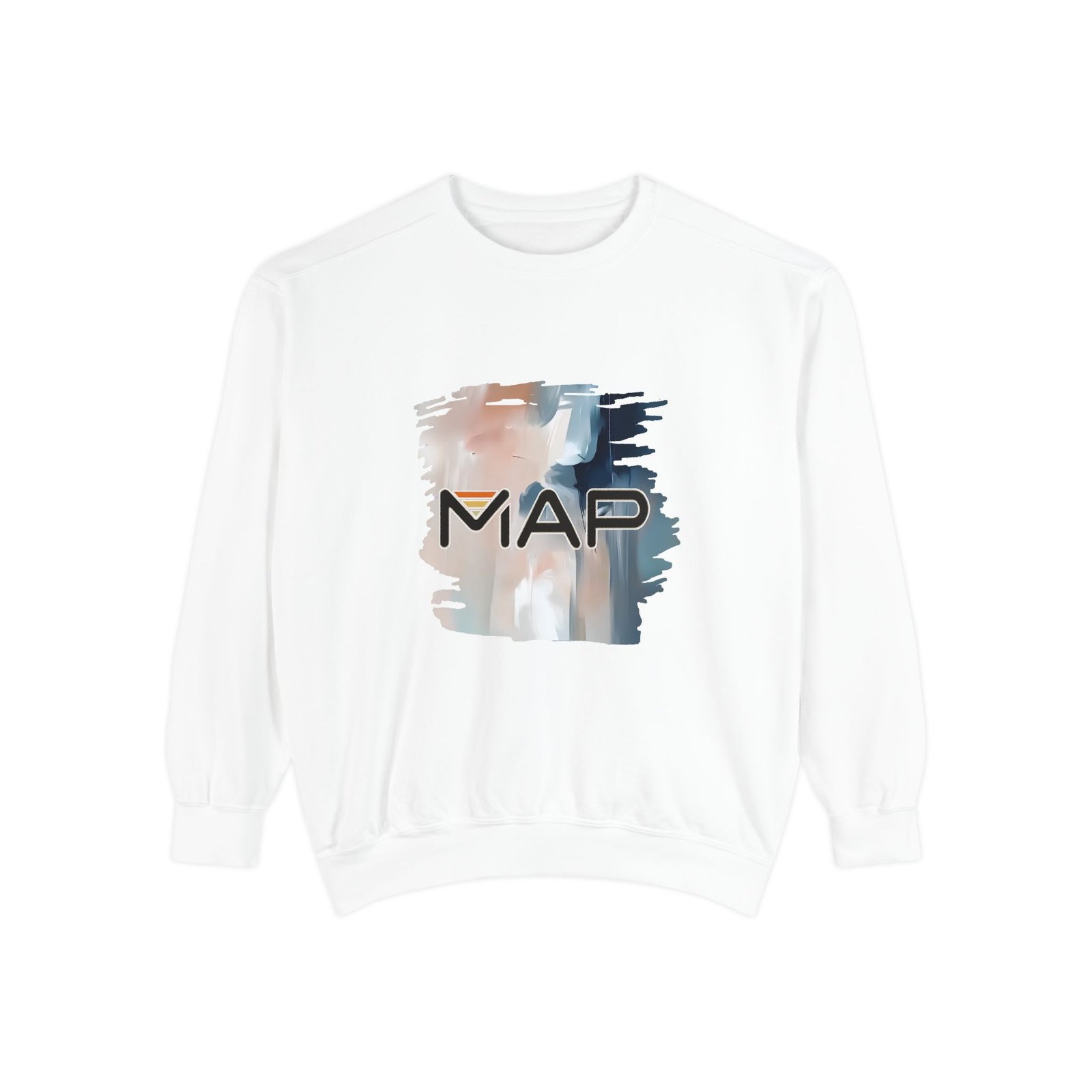 Map-Inspired Unisex Garment-Dyed Sweatshirt | Cozy Casual Wear, Perfect for Travel, Gift for Map Lovers, Fall Fashion, Unisex Sweaters