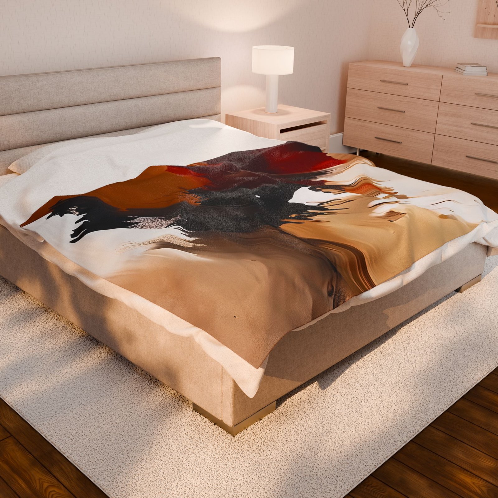 Cozy Velveteen Plush Blanket with Abstract Art, Soft Throw Blanket, Home Decor, Gift for Her, Living Room, Bedroom - Image 8