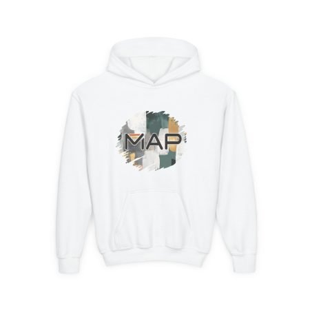 Stylish Youth Hoodie with MAP Design - Cozy Sweatshirt for Teens, Gift for Birthdays, Casual Wear, School Spirit, Outdoor Fun