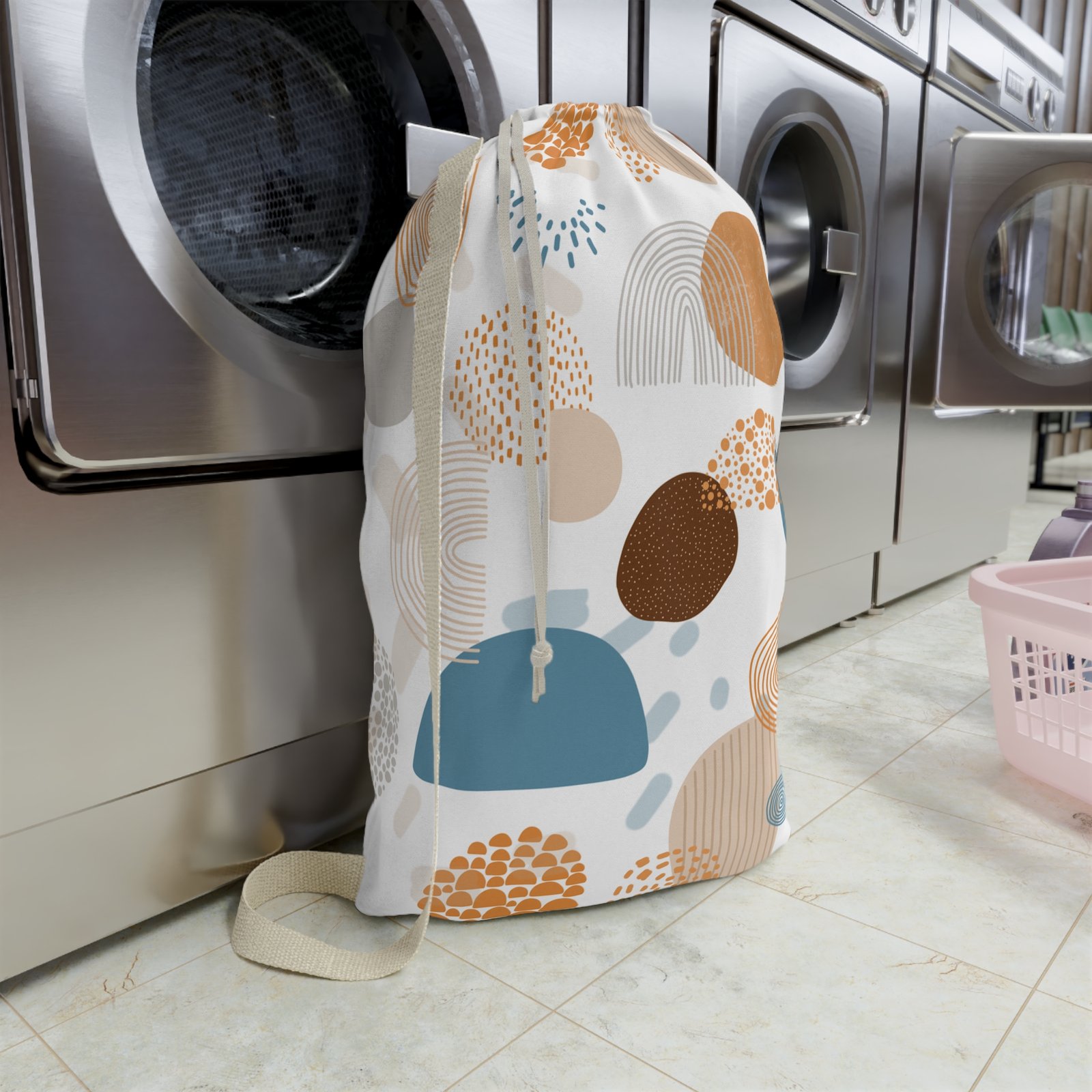 Stylish Laundry Bag with Abstract Design, Modern Laundry Basket, Home Storage Solution, Unique Gift for College Students, Travel Organizer - Image 8