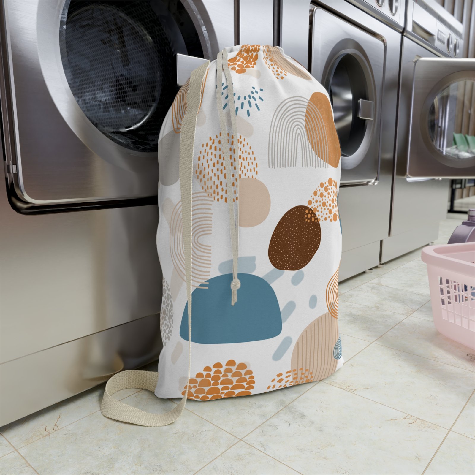 Stylish Laundry Bag with Abstract Design, Modern Laundry Basket, Home Storage Solution, Unique Gift for College Students, Travel Organizer - Image 8