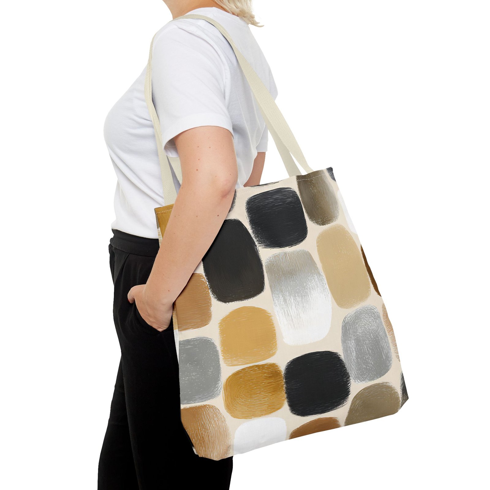 Chic Abstract Tote Bag, Stylish Reusable Shopping Bag, Fashionable Handbag for Everyday Use, Eco-Friendly Gift, Minimalist Tote - Image 48