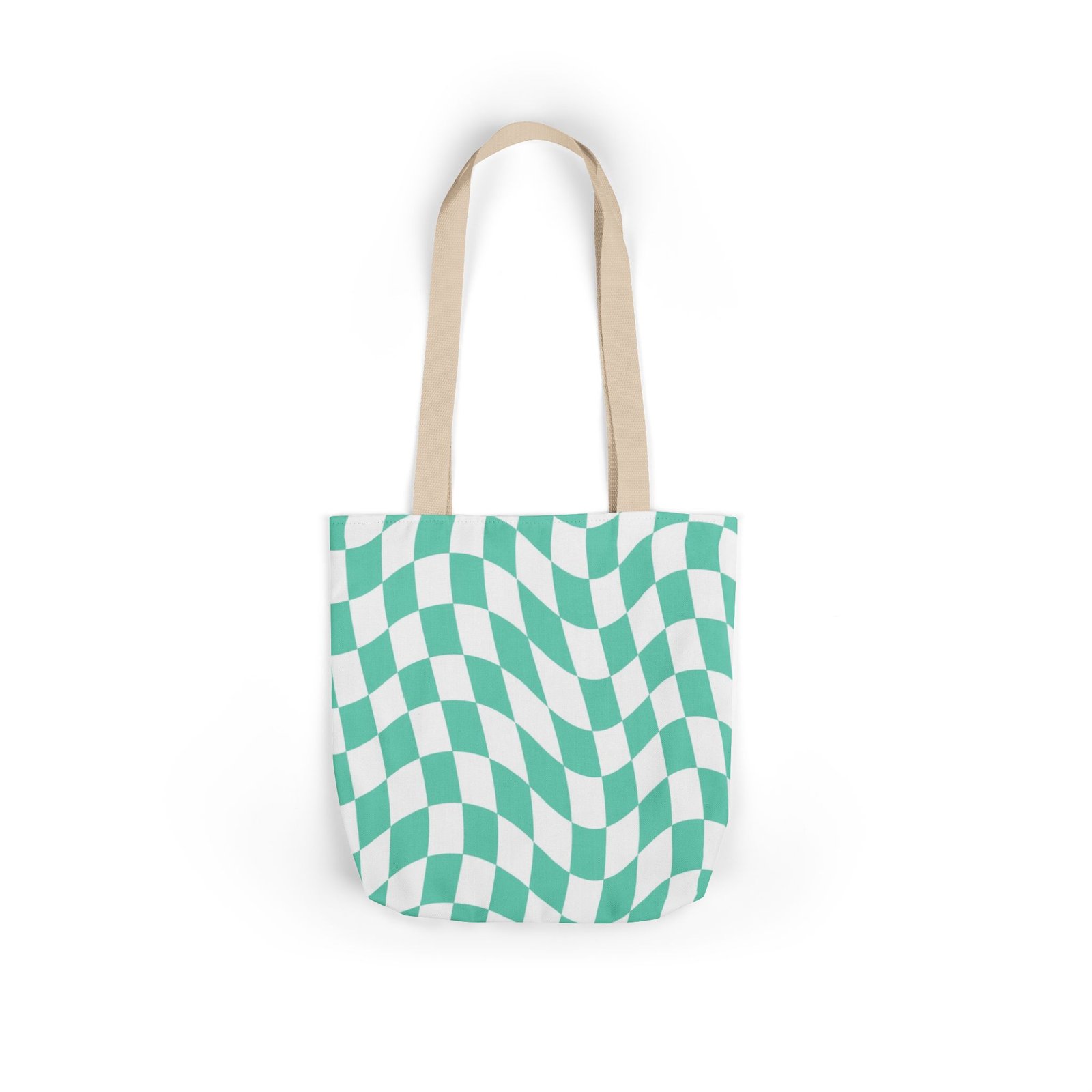 Trendy Checkered Canvas Tote Bag with 5-Color Straps, Eco-Friendly Shopping Bag, Stylish Beach Bag, Fashionable Gym Tote, Unique Gift Idea - Image 2