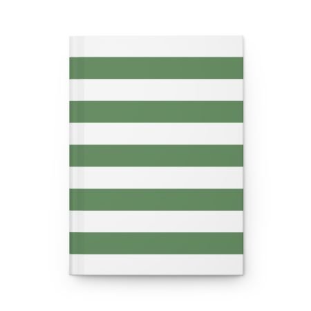 Stylish Hardcover Journal, Elegant Green Striped Notebook for Writing, Gift for Students, Journal for Reflection, Eco-Friendly Diary