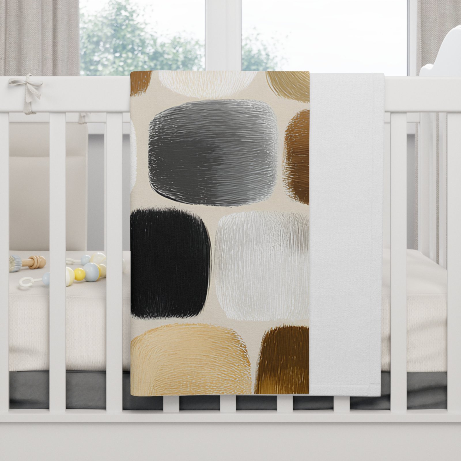 Soft Fleece Baby Blanket, Cozy Nursery Decor, Gender Neutral Gift, Modern Baby Shower Present, Soft and Warm Bedding - Image 4